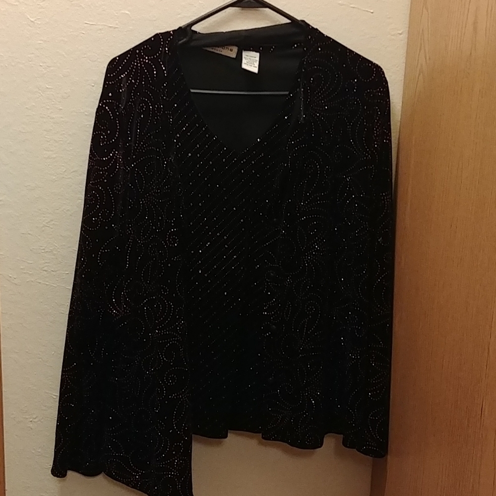 Beautiful 2 piece velvet purple glitter over black